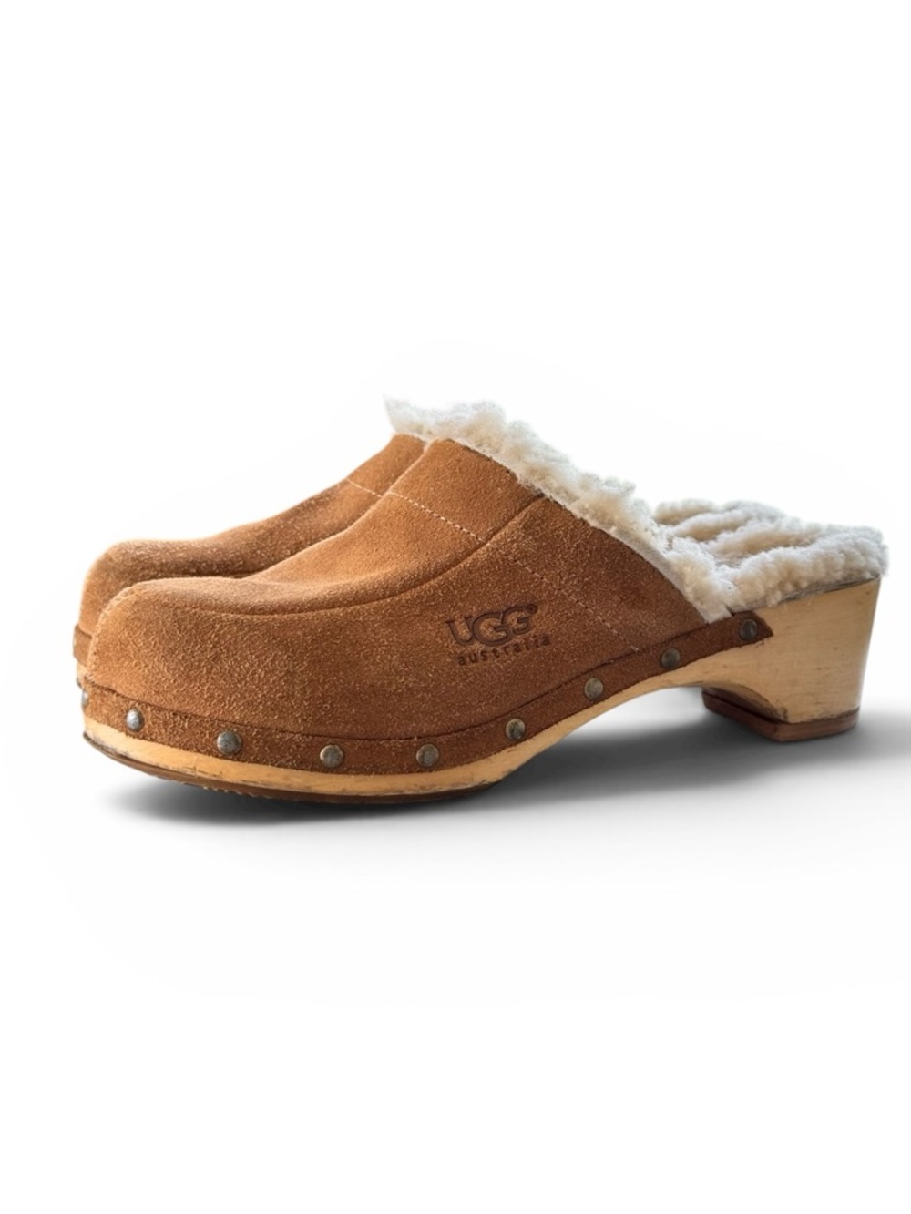 Ugg Sherpa Lined Kalie Suede Mule/Clogs Wooden Heel